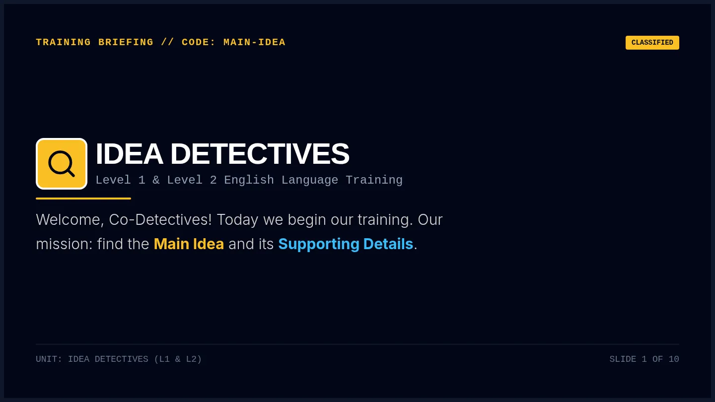Idea Detectives Slides