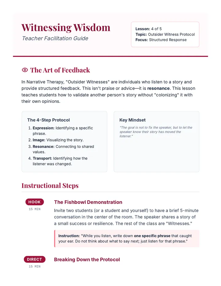 Witnessing Wisdom Teacher Guide