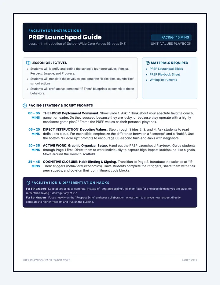 PREP Launchpad Teacher Guide