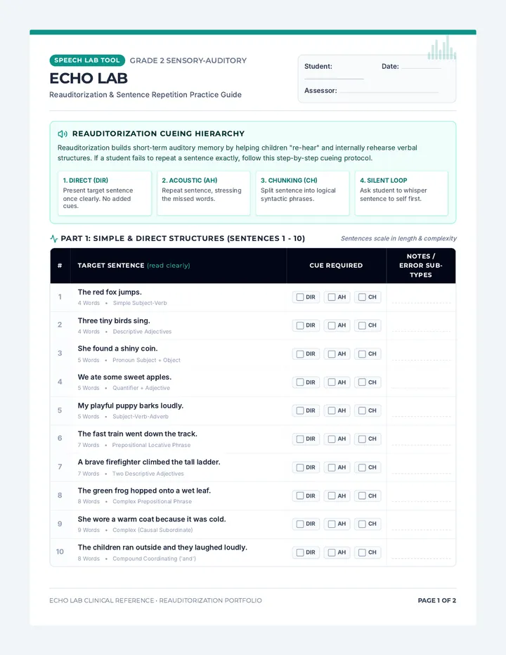 Echo Lab Teacher Guide page 1