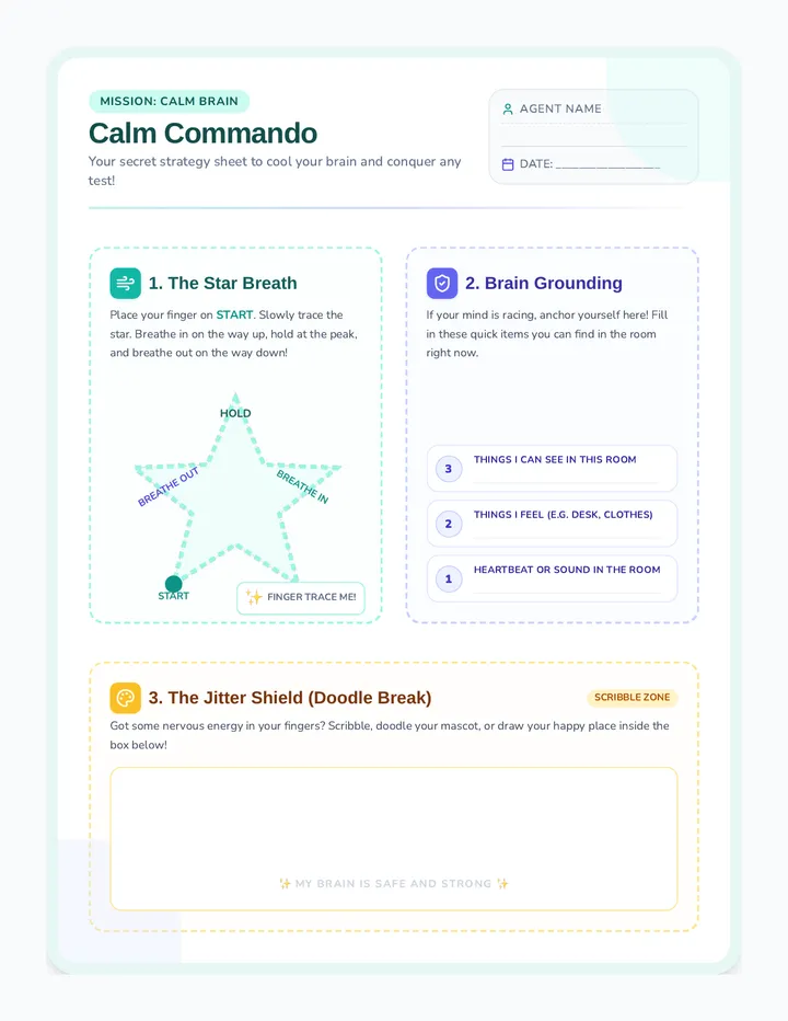 Calm Commando Worksheet