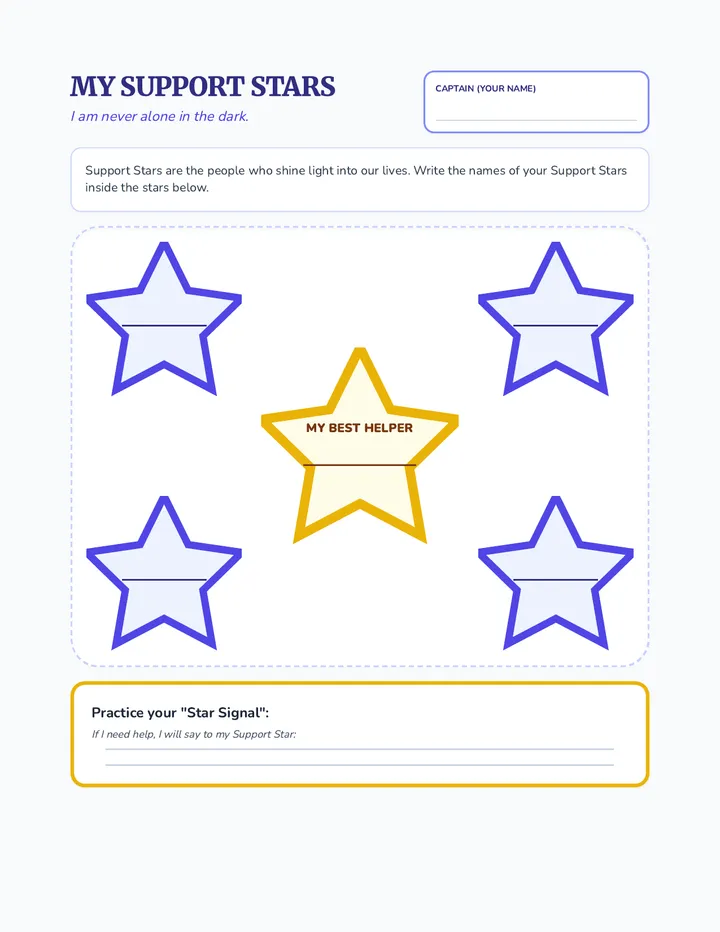 Support Star Activity Sheet