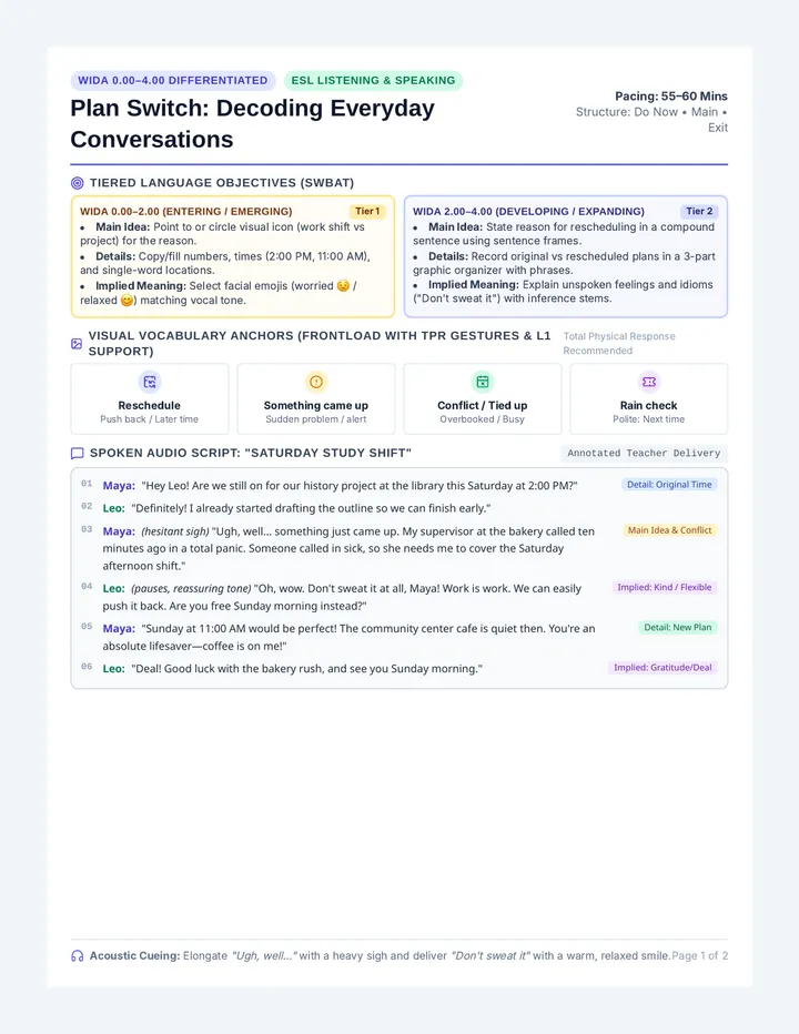Plan Switch Lesson Plan