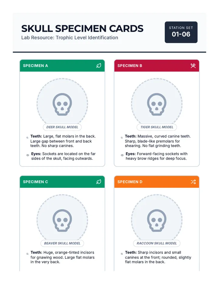 Skull Specimen Cards