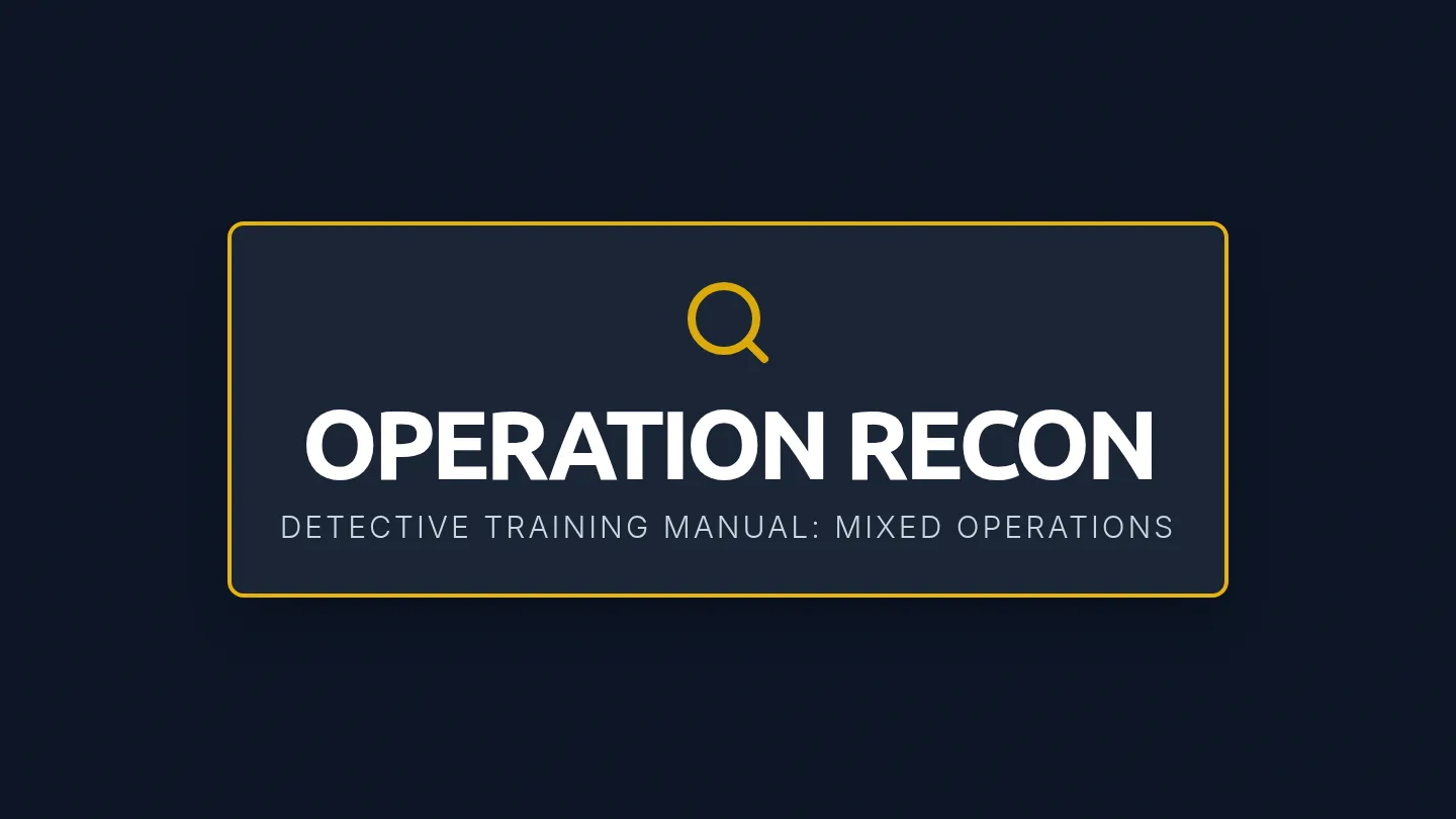 Operation Recon Slides