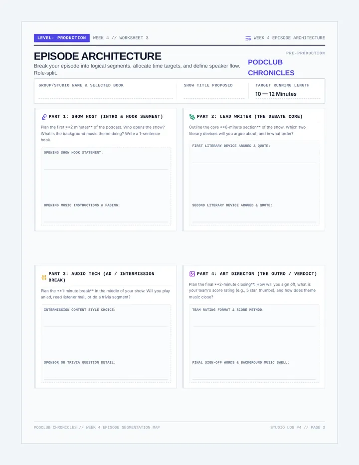 Podcast Architecture Worksheet