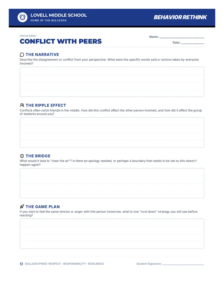 Peer Conflict Rethink Sheet