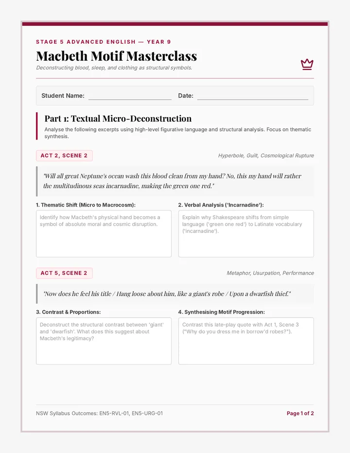Motif Masterclass Worksheet