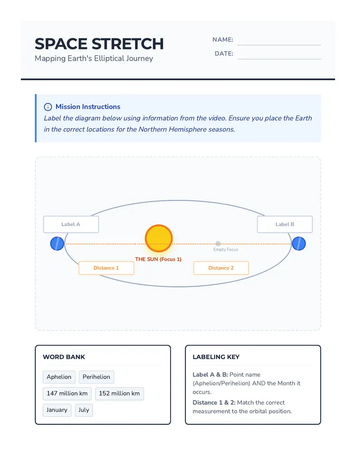 Space Stretch Worksheet