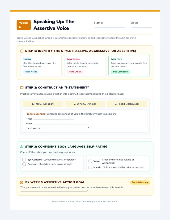 Assertive Voices Worksheet