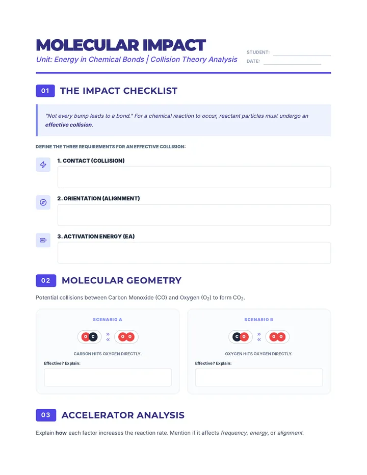 Molecular Impact Worksheet