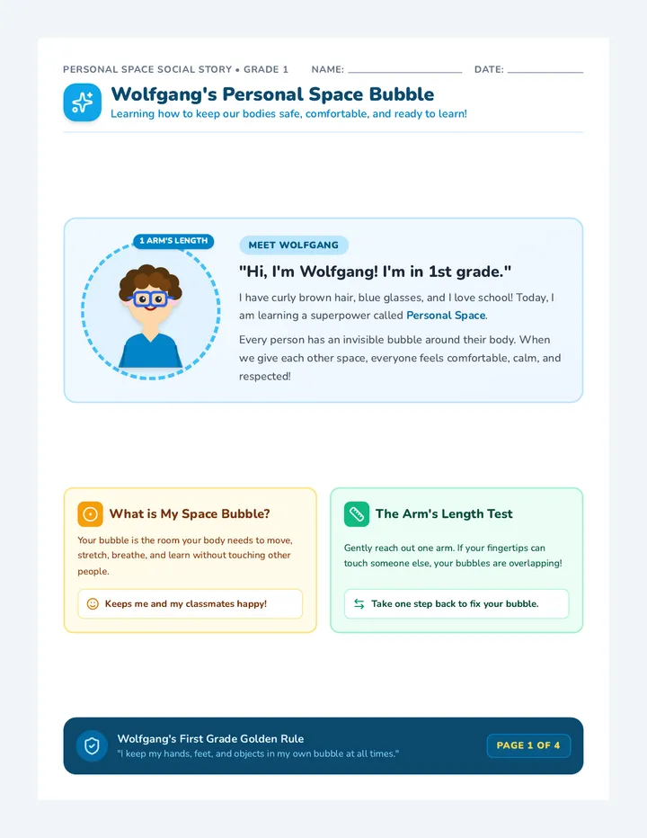 Space Bubble Social Story