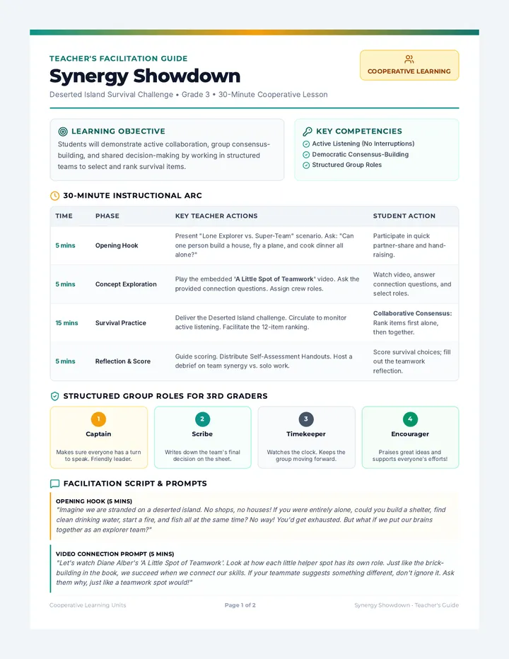 Synergy Showdown Teacher Guide