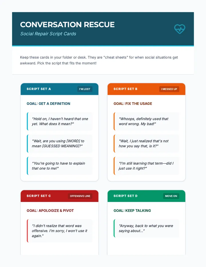 Repair Script Cards