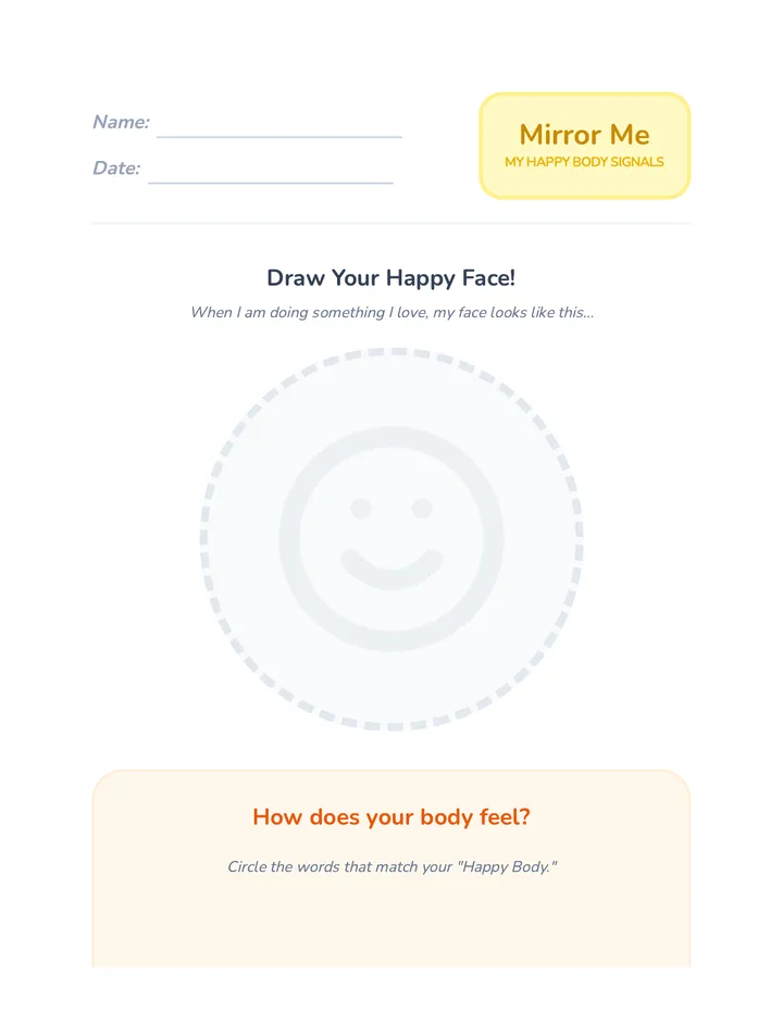 Mirror Me Worksheet