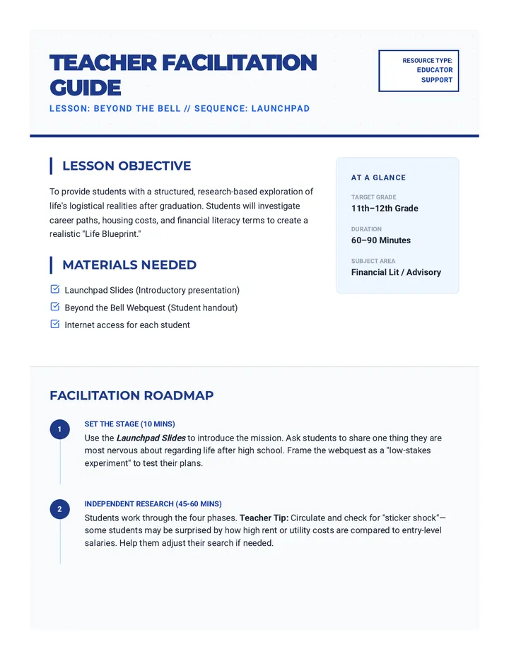 Beyond the Bell Teacher Guide