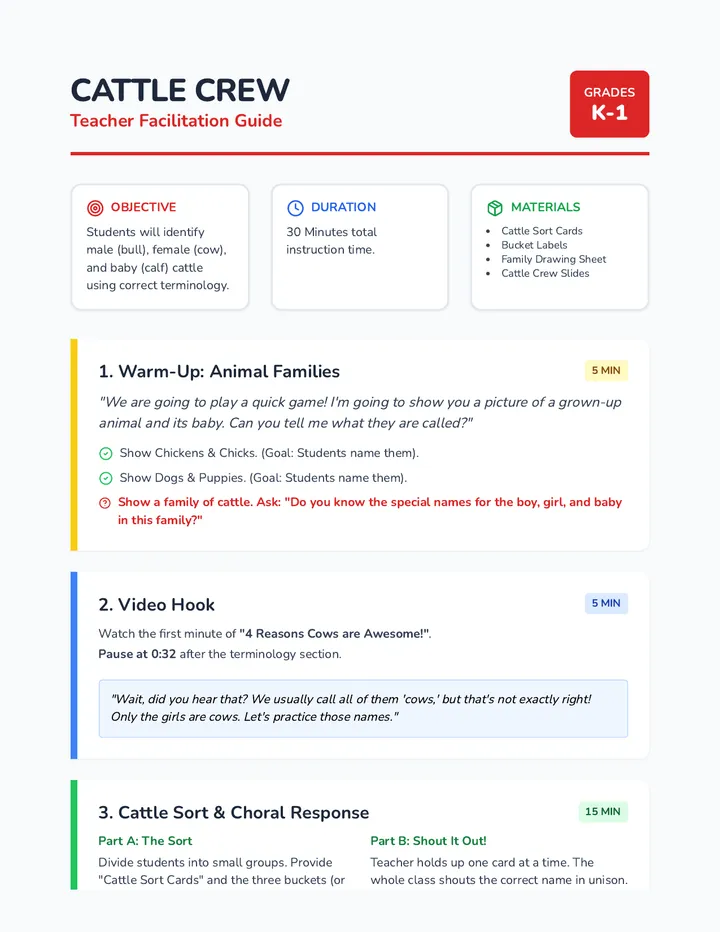 Cattle Crew Teacher Guide