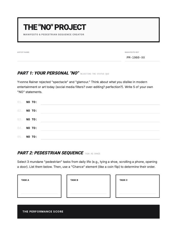 Manifesto Maker Worksheet
