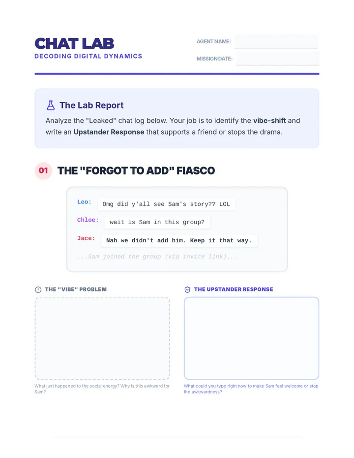 Chat Lab Worksheet