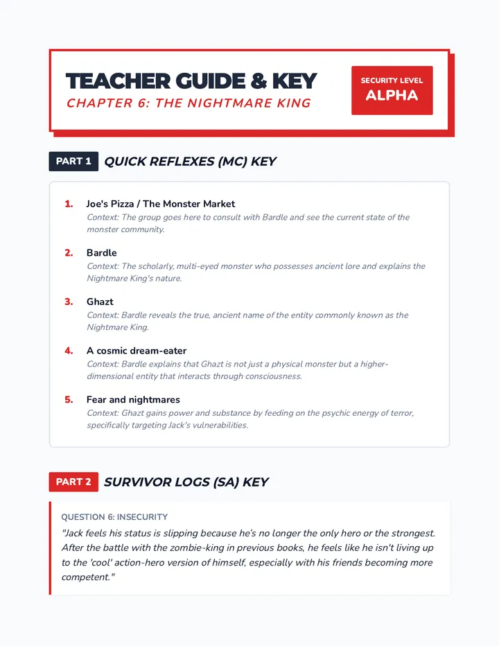 Chapter Six Key Teacher Guide