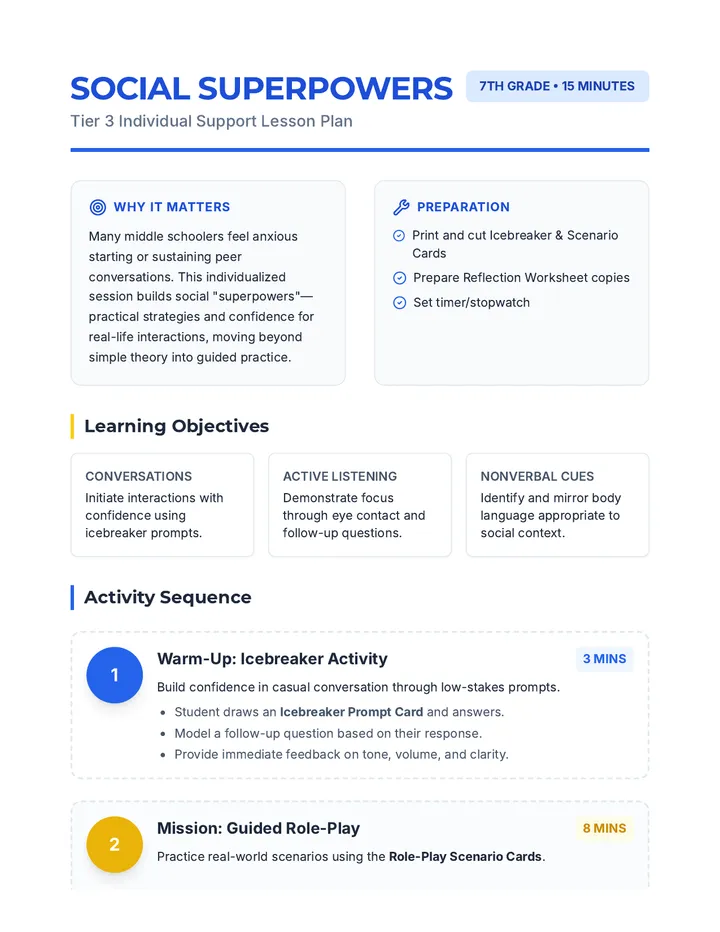Social Superpowers Lesson Plan
