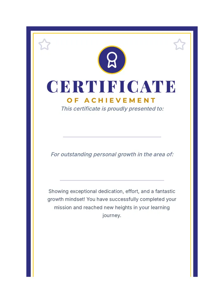 Certificates of Achievement Document
