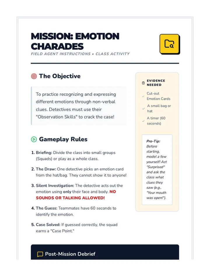 Emotion Charades Game