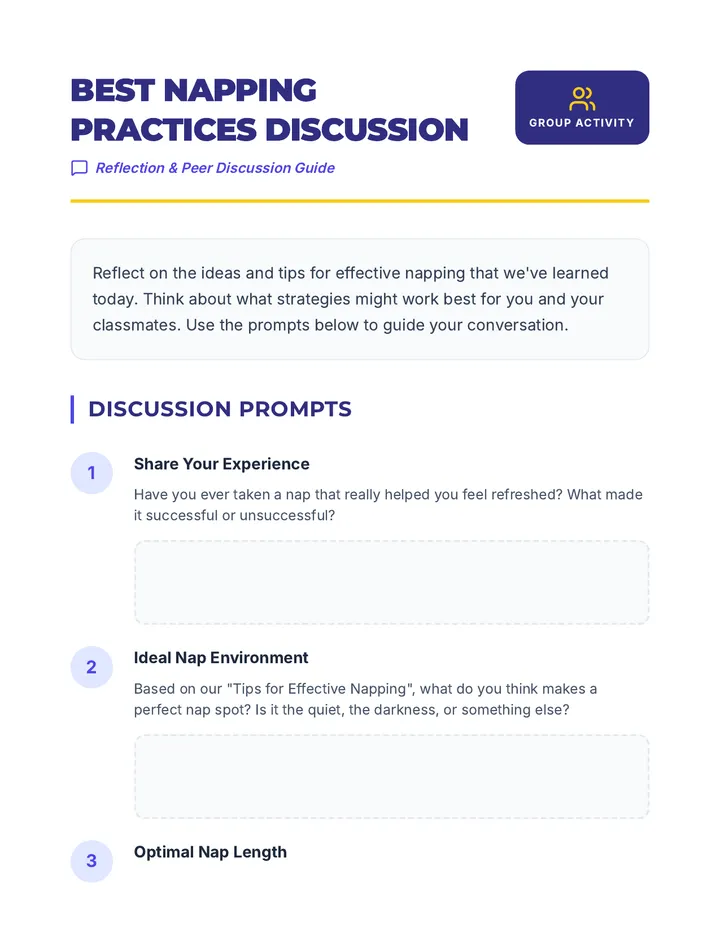 Best Napping Practices Discussion Guide