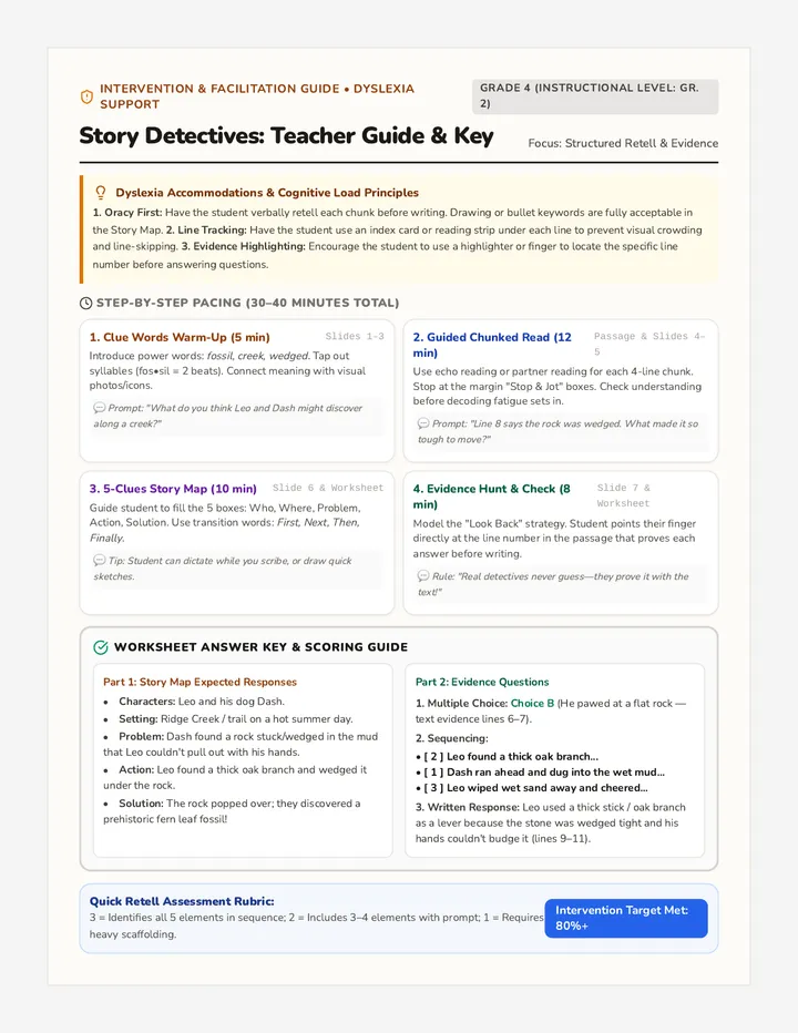 Story Detectives Teacher Guide