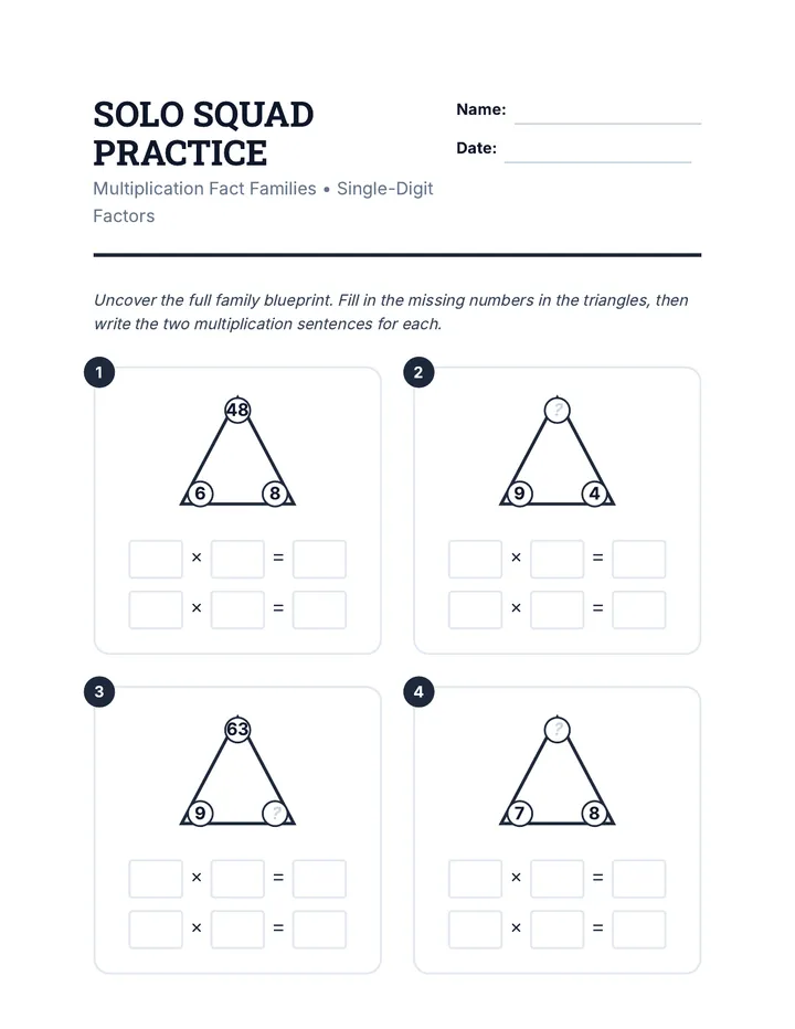 Multiplication Solo Practice