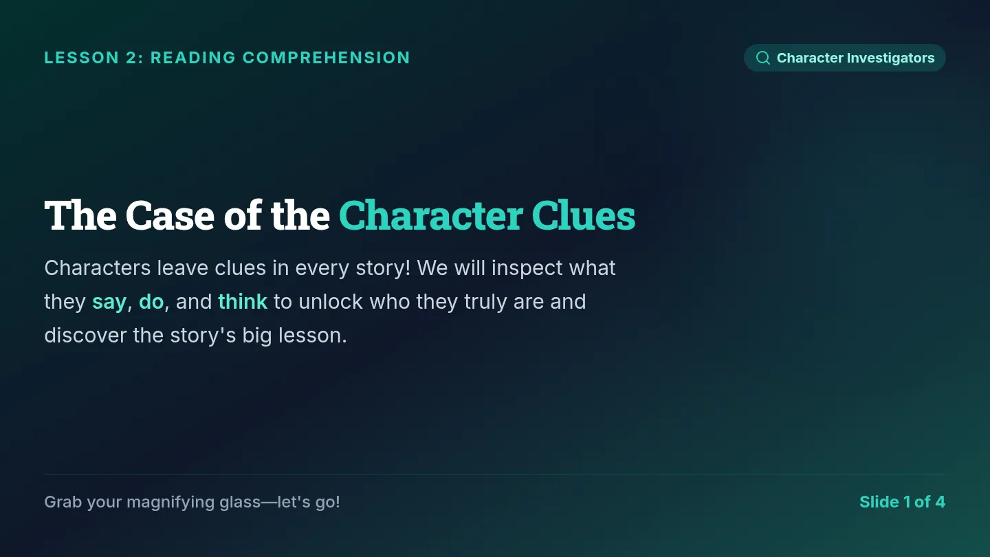 Character Investigators Presentation Slides