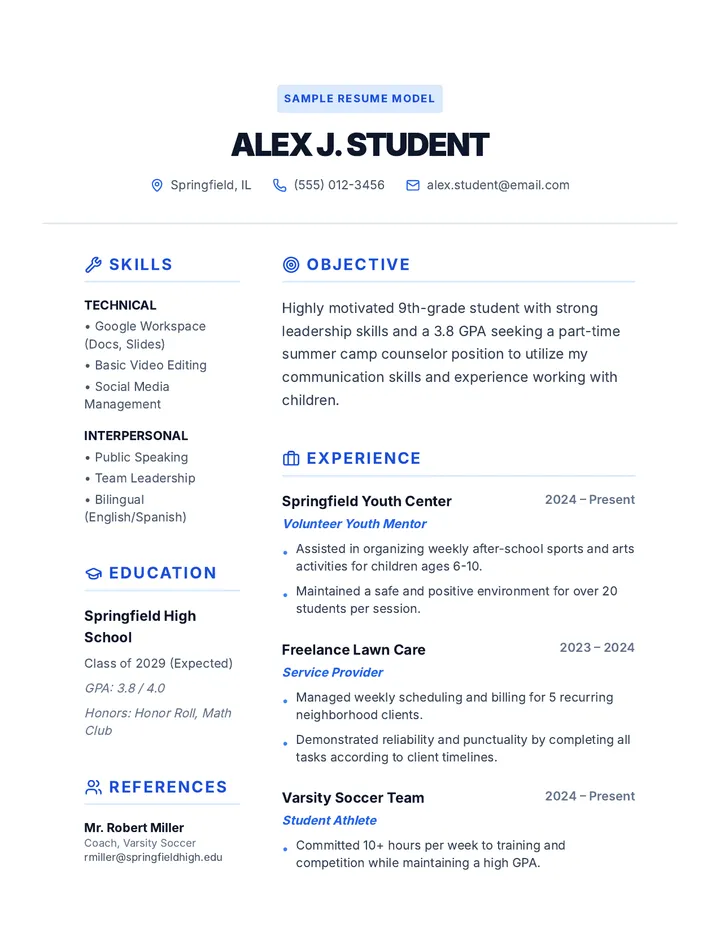 Sample Resume Model
