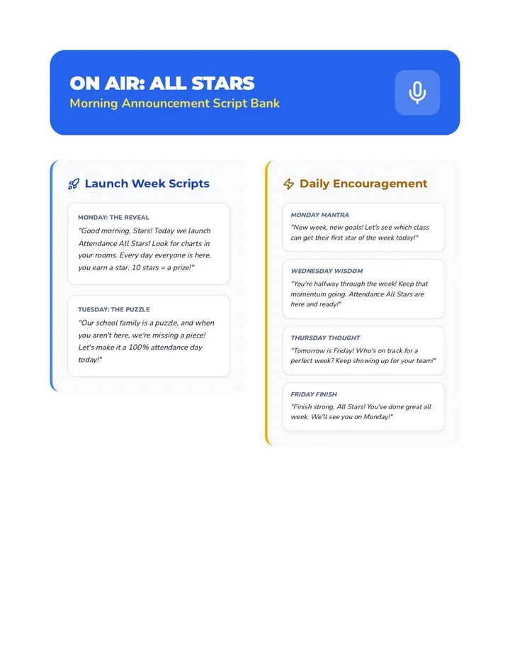 Announcement Scripts Bank