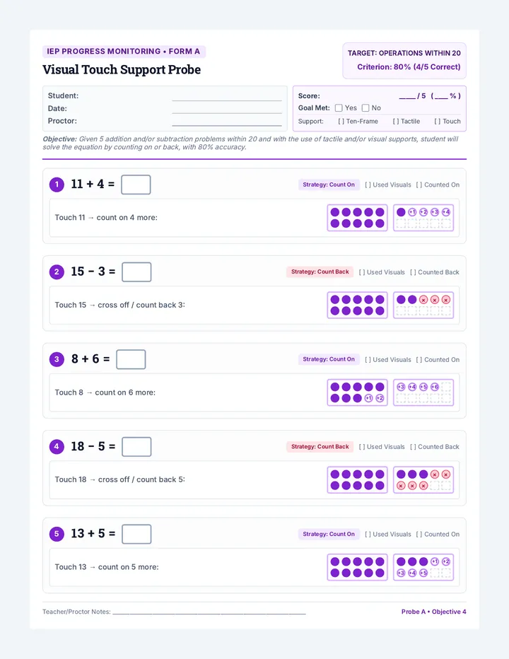 Count Touch Probe A Worksheet