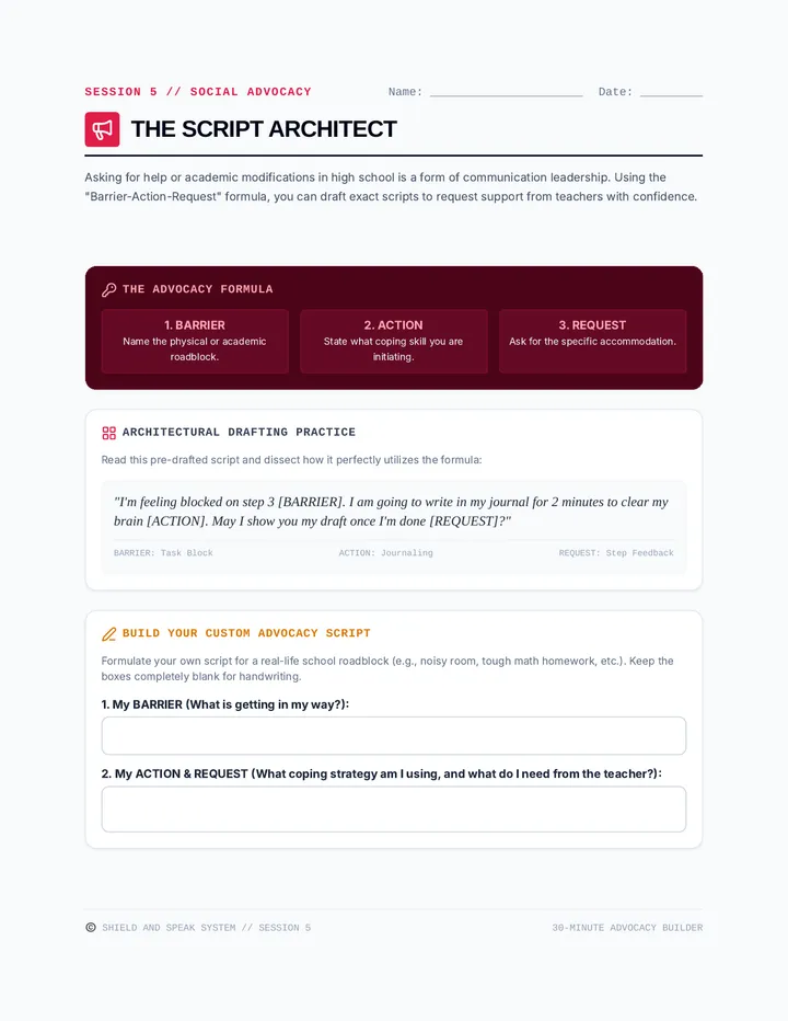 Script Architect Worksheet