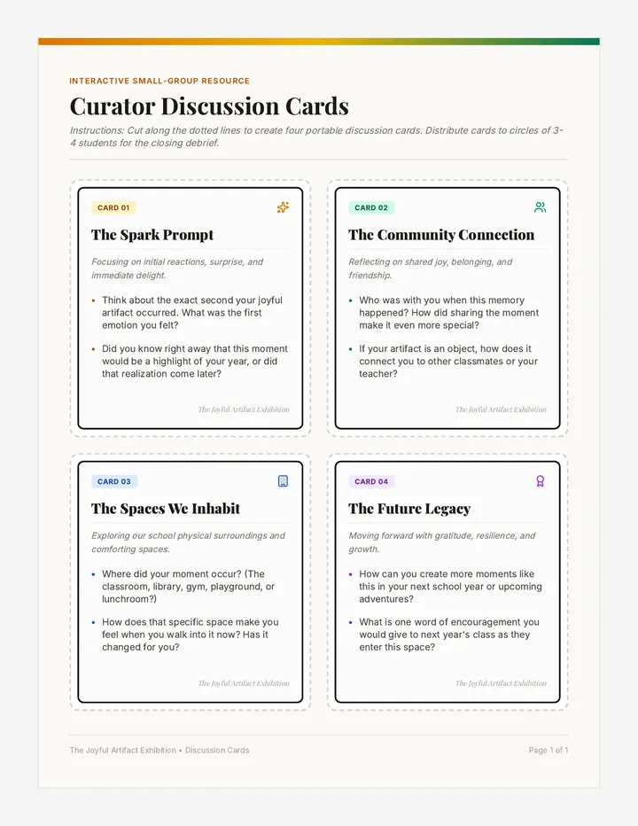 Joyful Exhibition Discussion Cards