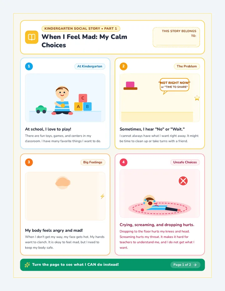 Calm Choices Social Story
