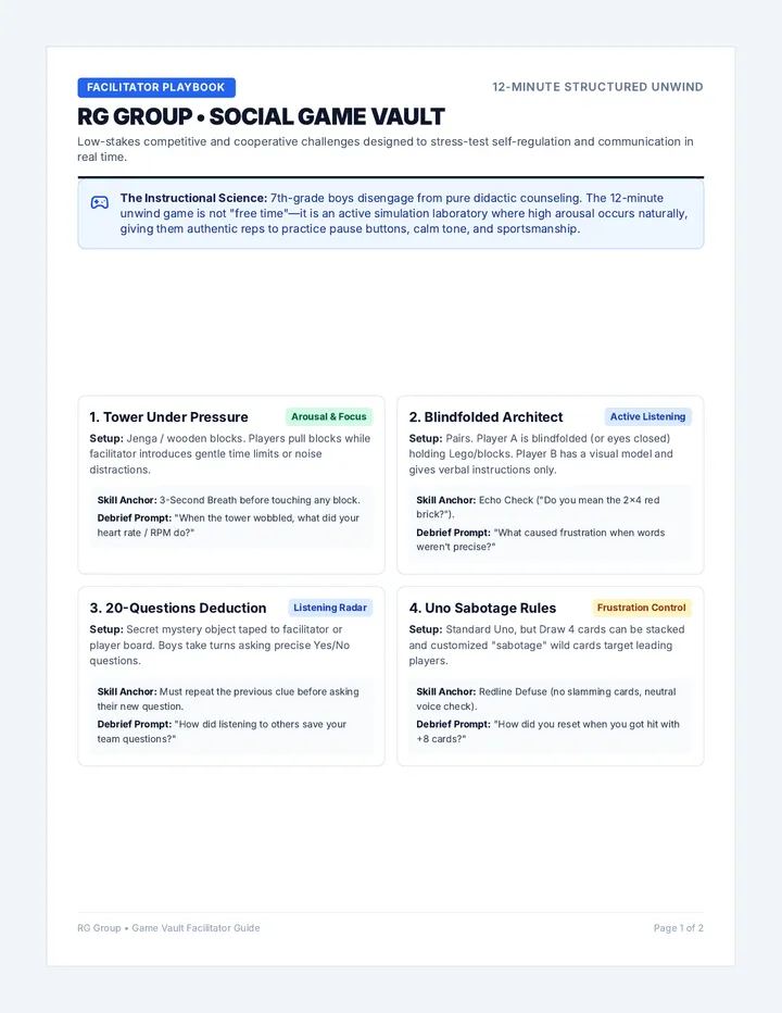 Game Vault Facilitator Guide