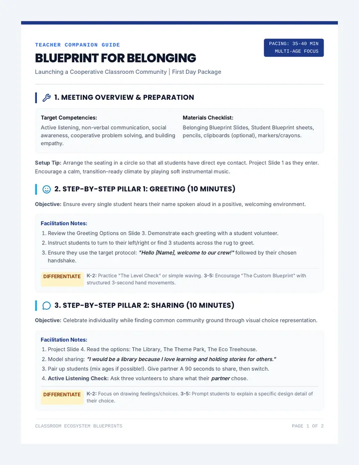 Belonging Blueprint Teacher Guide