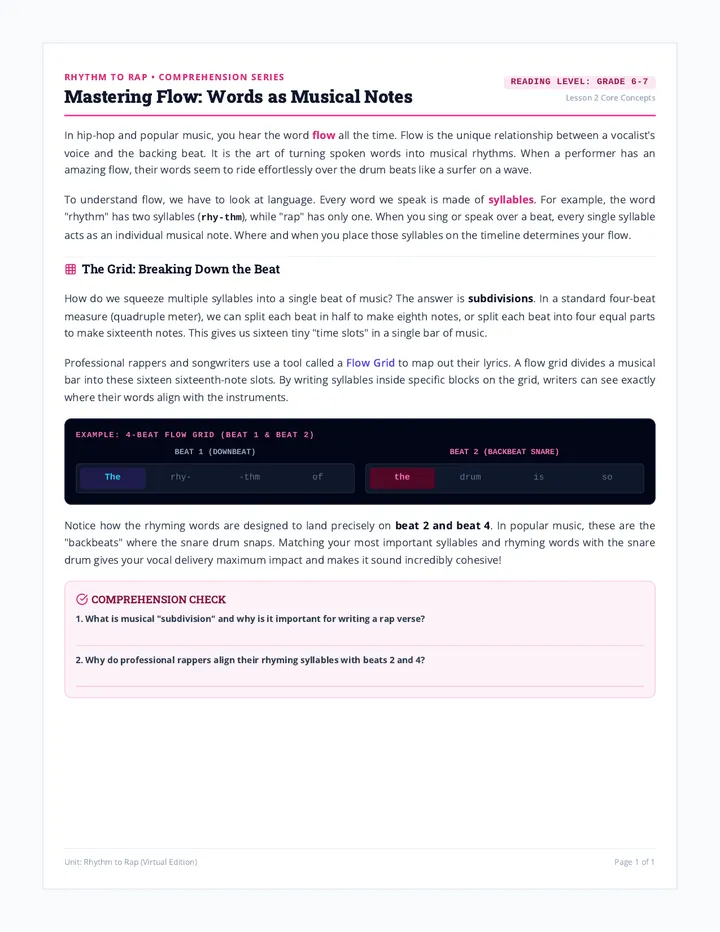 Flow Alignment Reading Passage