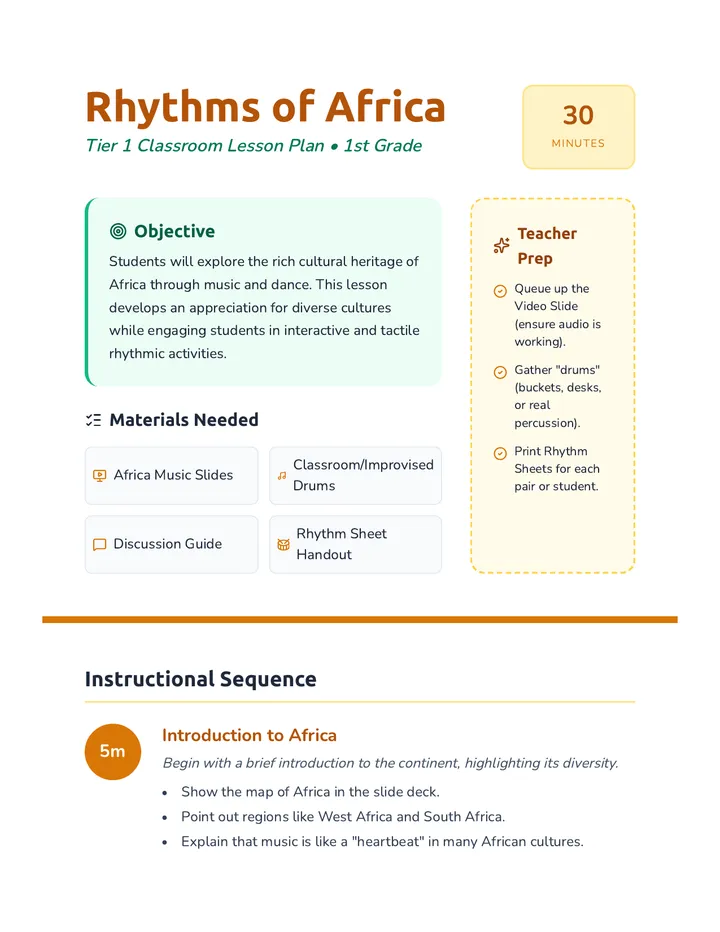 Rhythms of Africa Lesson Plan