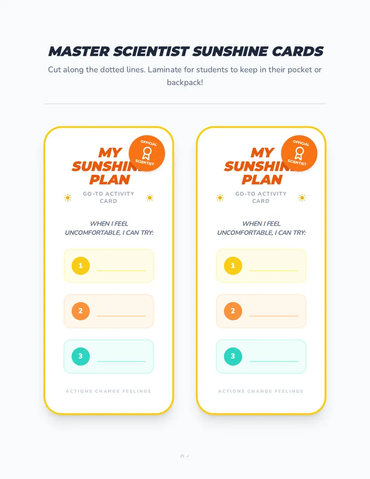 Sunshine Plan Card