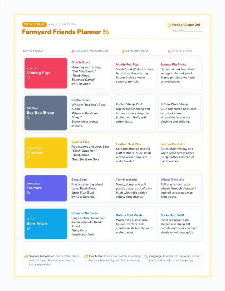 Farmyard Friends Planner