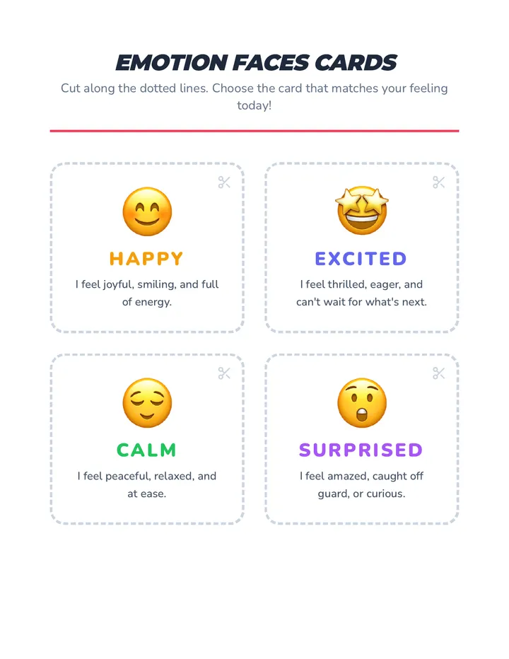 Emotion Faces Cards