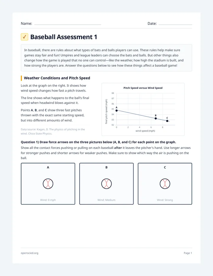 Baseball Physics Assessment