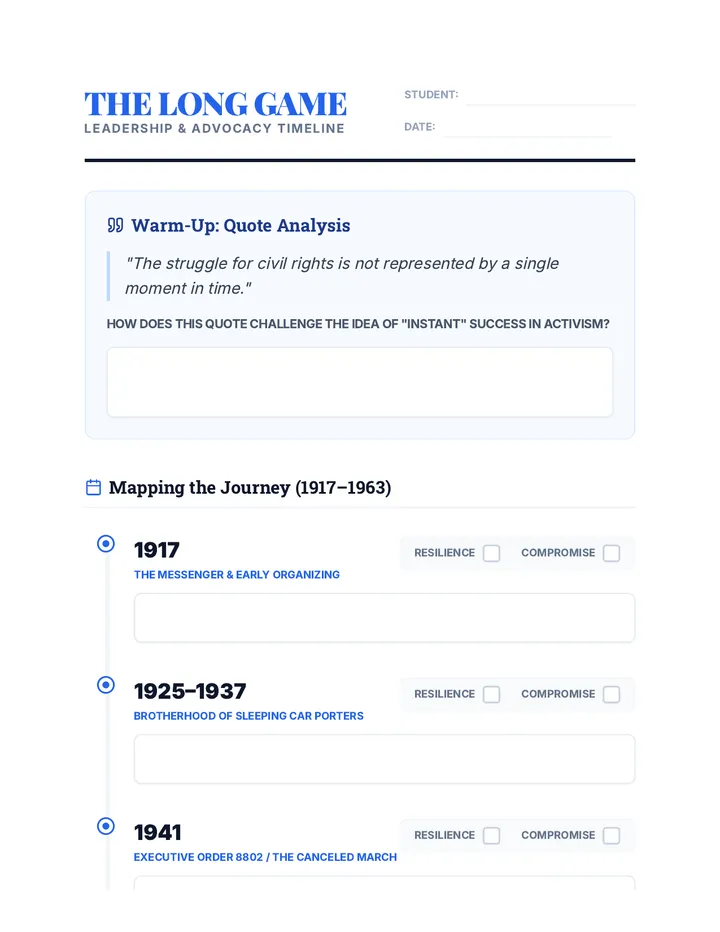 The Long Game Timeline Worksheet