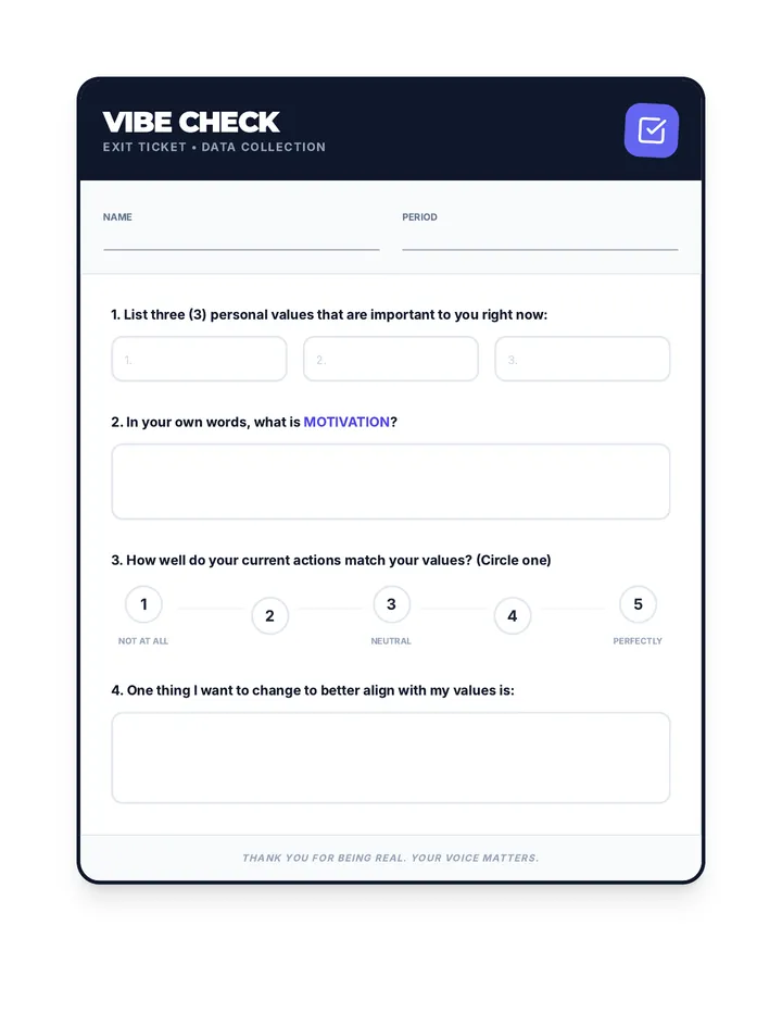 Vibe Check Exit Ticket