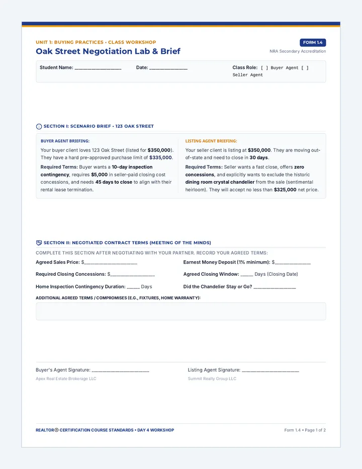 Negotiation Worksheet