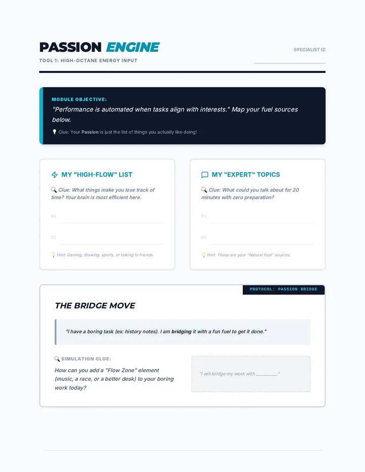 Passion Engine Worksheet