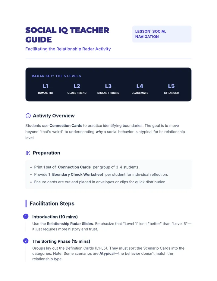 Social IQ Teacher Guide